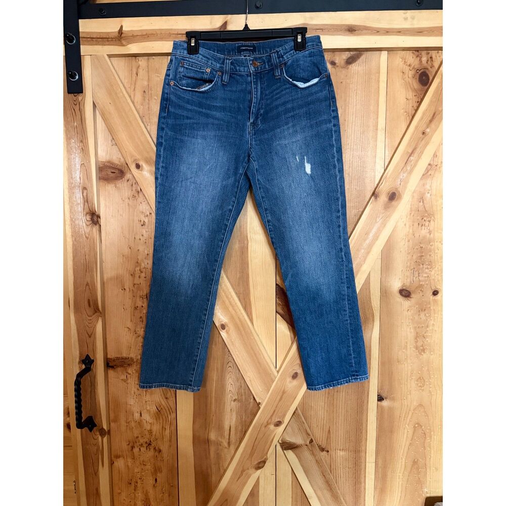J.Crew Slim Broken In Boyfriend Jeans Distressed Light Blue Wash Denim Sz 27